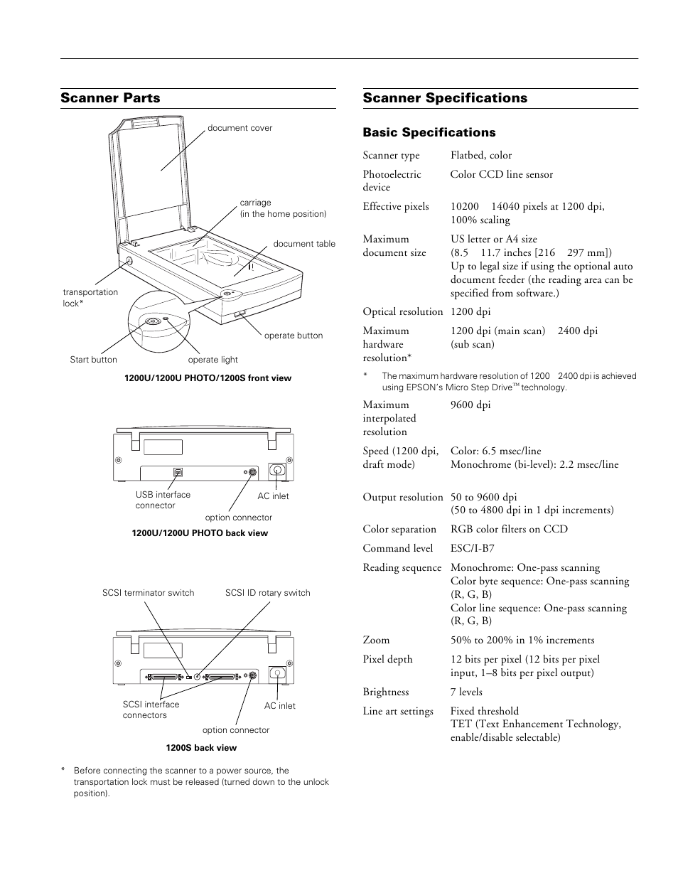 Shibaura EPSON PERFECTION 1200 User Manual | 6 pages