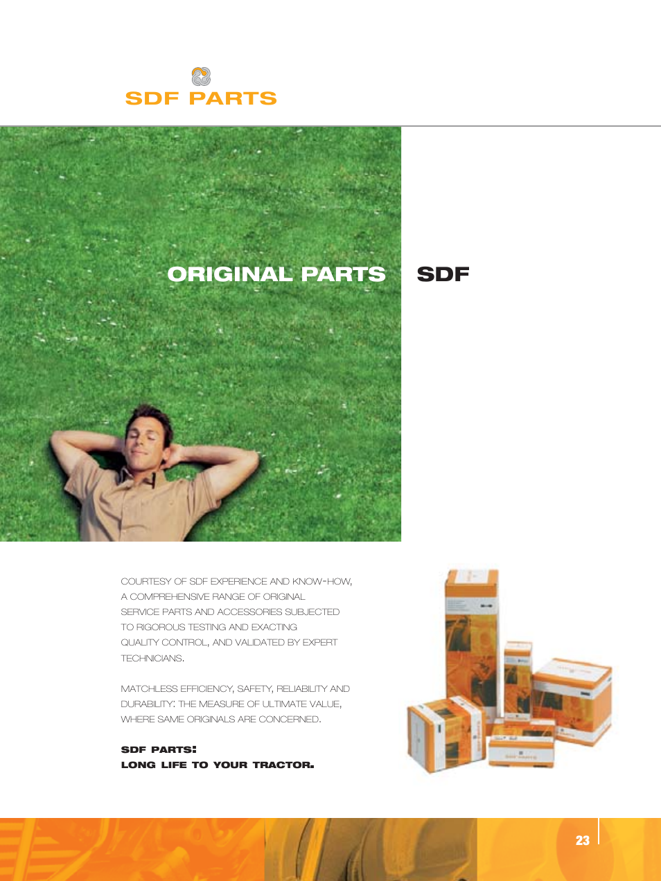 Original parts sdf, Sdf parts | SAME Tractors User Manual | Page 23 / 24