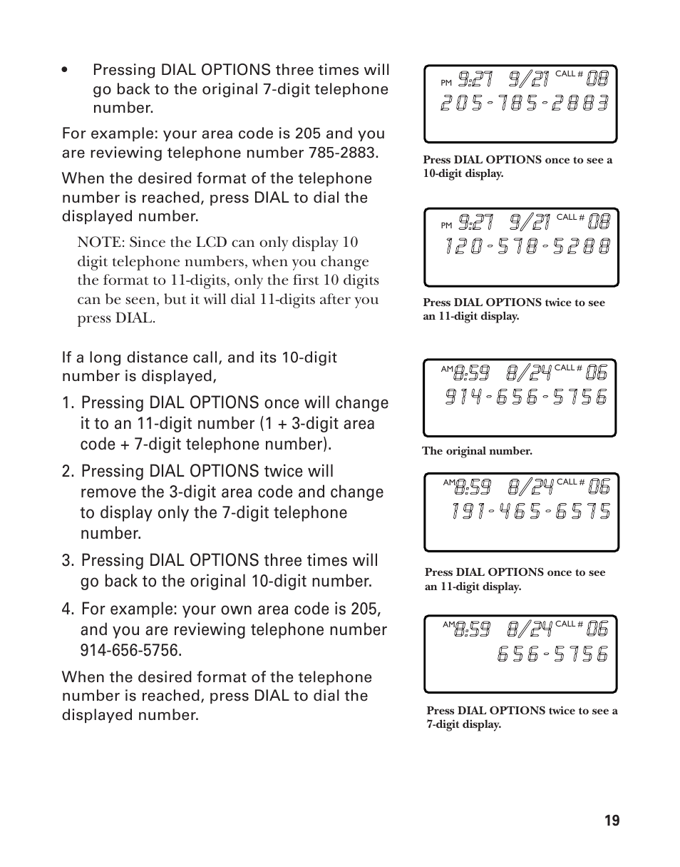 Message error, Forward call | Southwestern Bell 2-9193 User Manual | Page 19 / 24