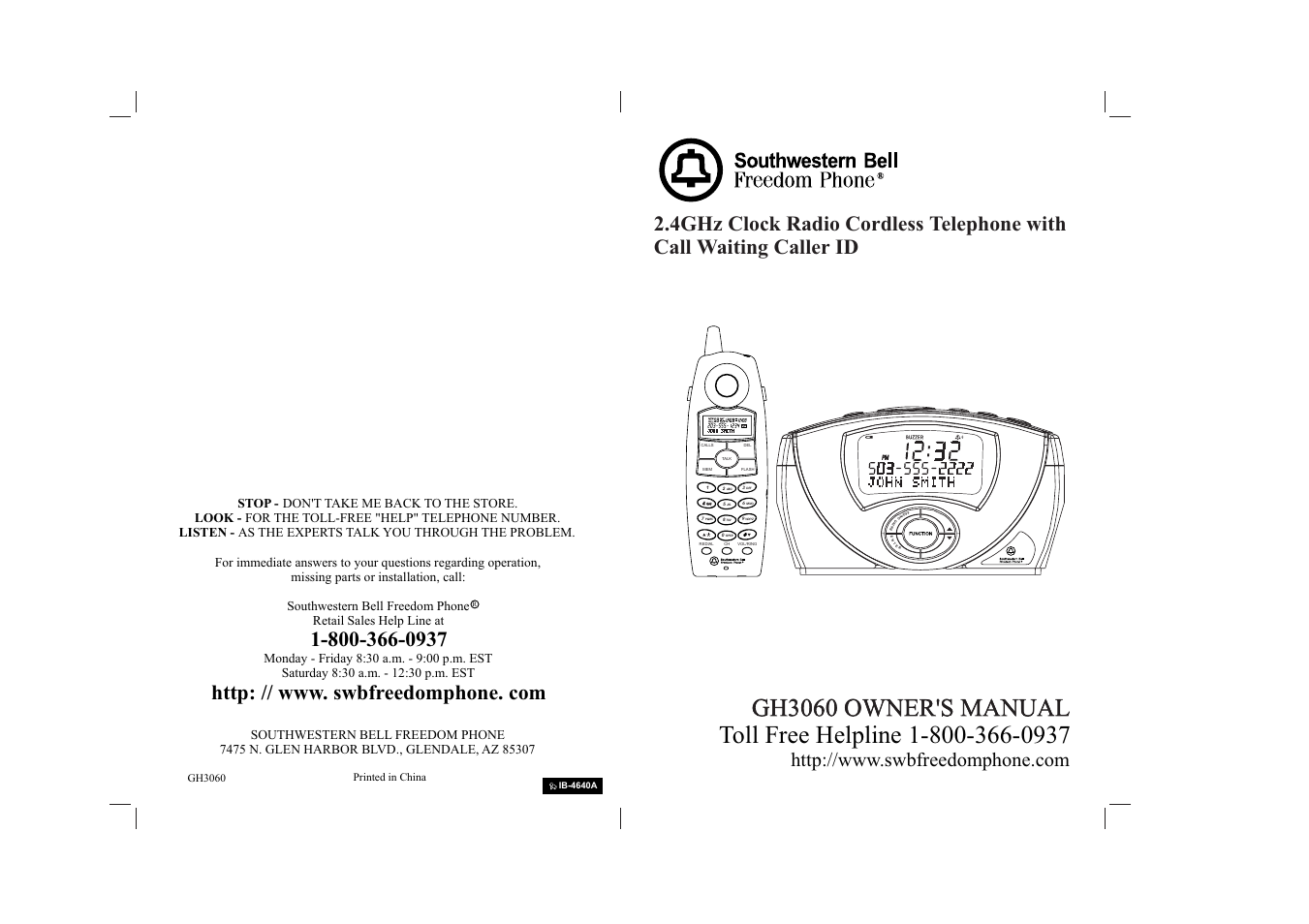 Southwestern Bell GH3060 User Manual | 20 pages