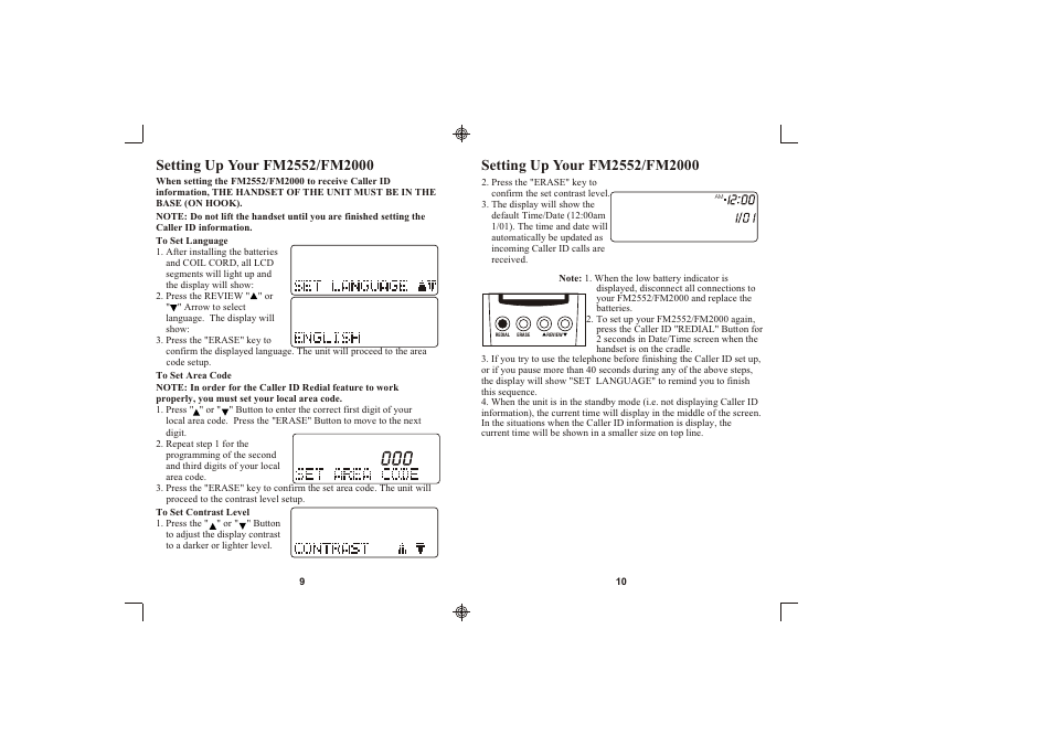 Southwestern Bell FM2552/FM2000 User Manual | Page 6 / 13