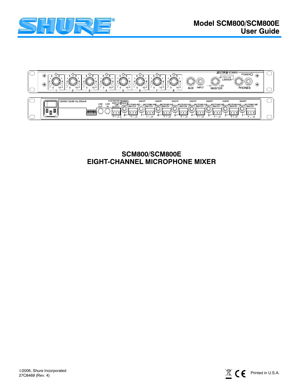 Shure SCM800 User Manual | 12 pages