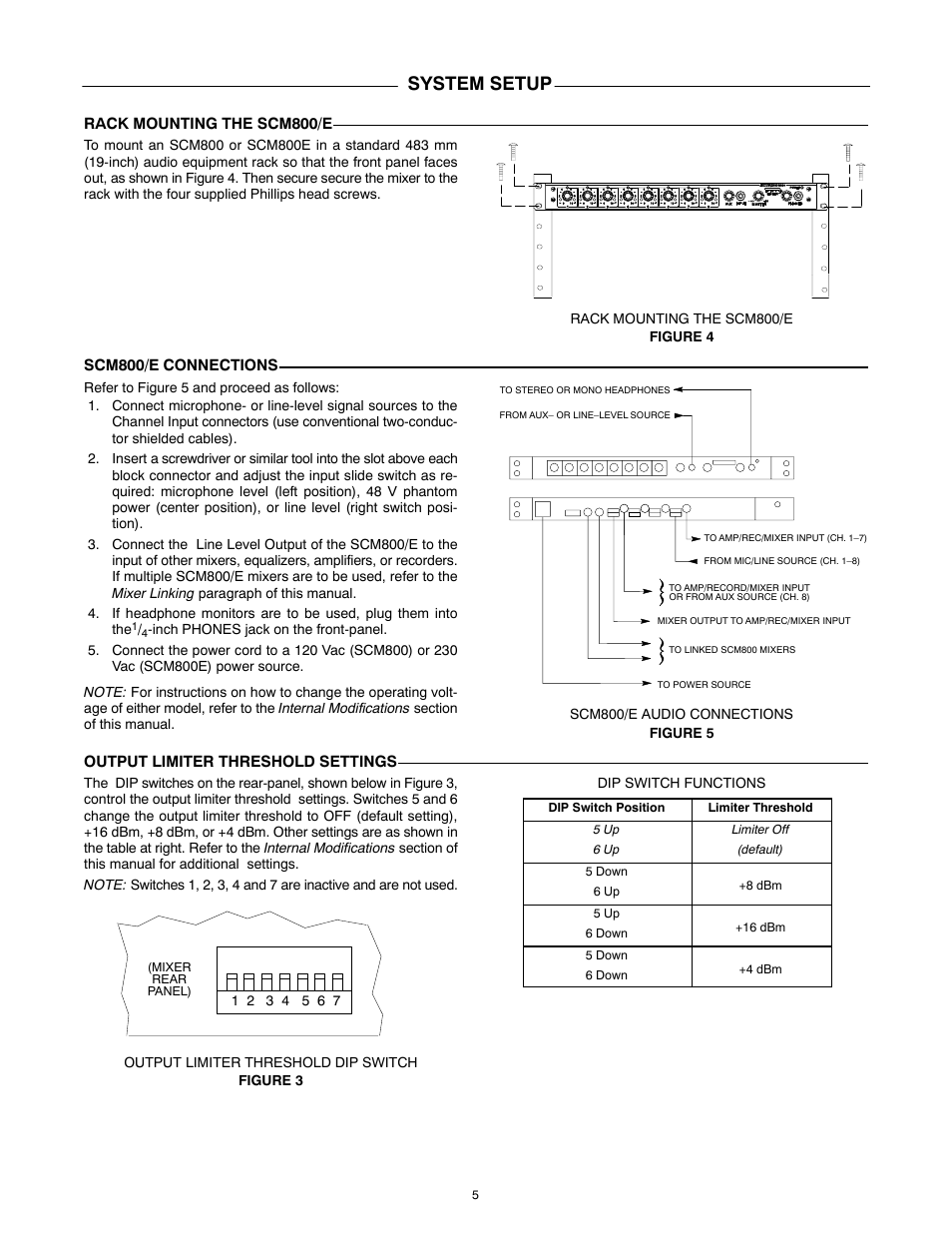 System setup | Shure SCM800 User Manual | Page 5 / 12