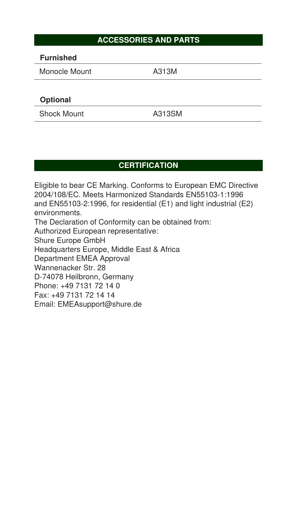 Shure ROSWELLITE KSM313 User Manual | Page 9 / 12