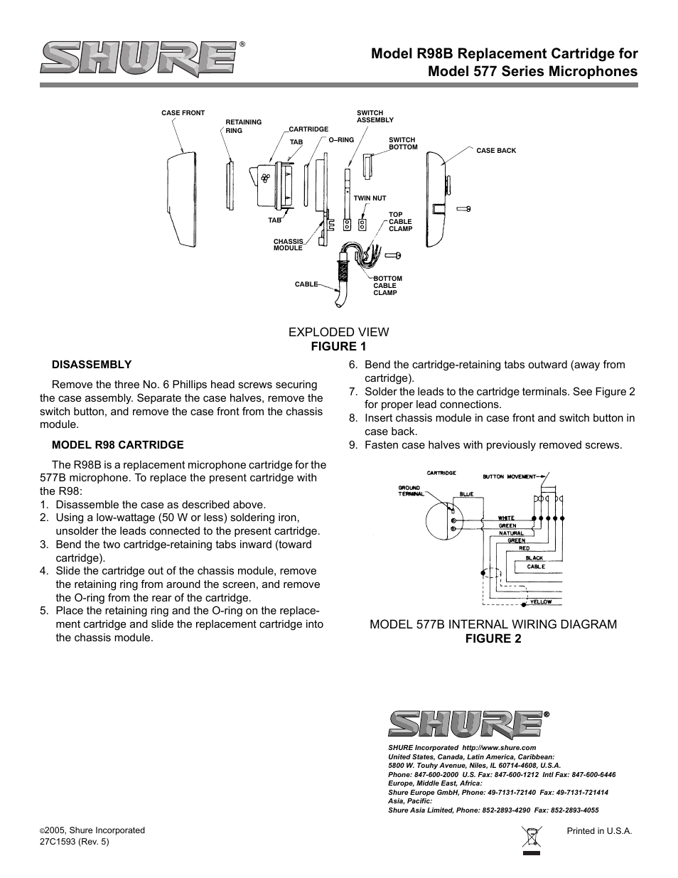 Shure ES-210 User Manual | 1 page