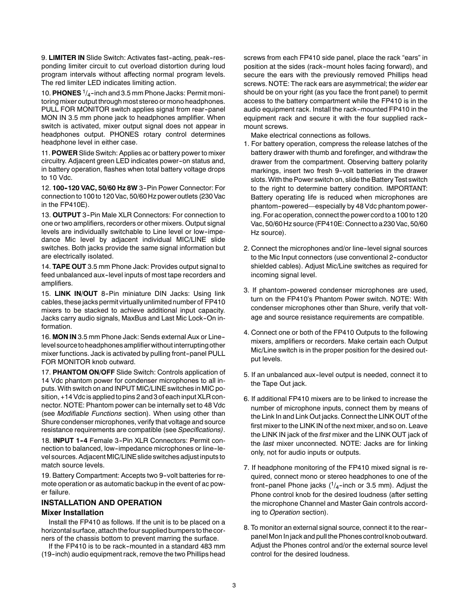 Shure FP410 User Manual | Page 3 / 30