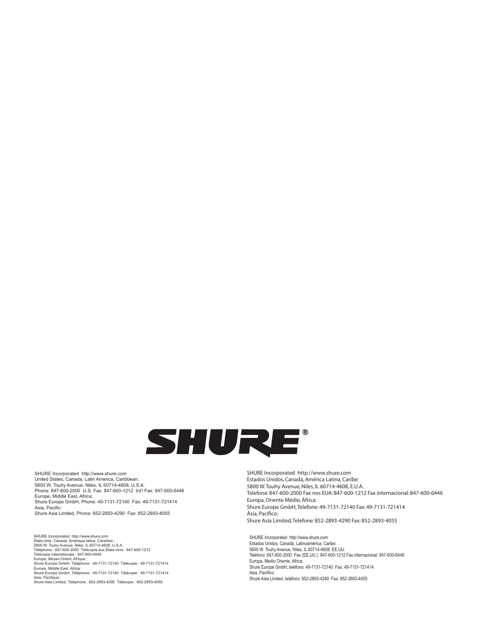 Shure UHF-R User Manual | Page 39 / 39