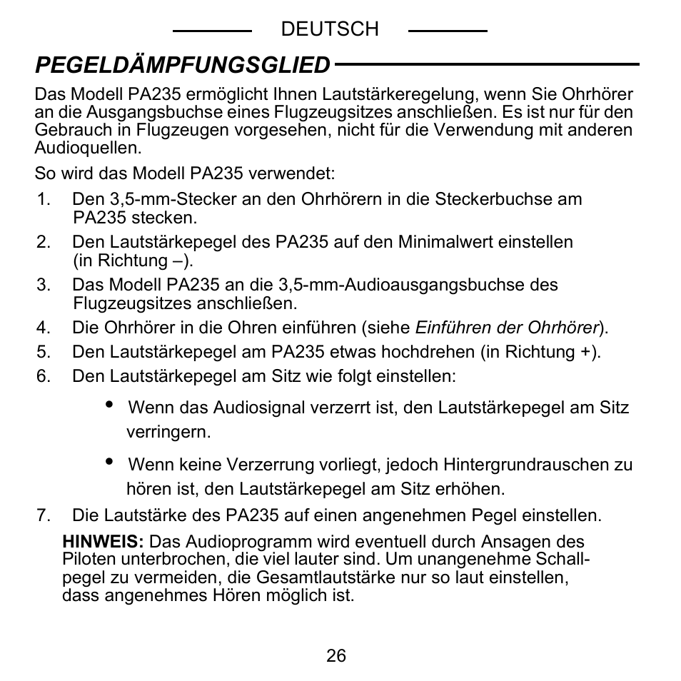 Pegeldämpfungsglied | Shure E5C User Manual | Page 28 / 63