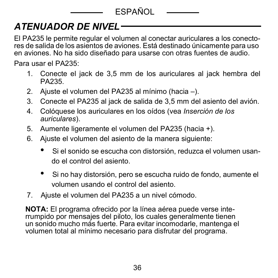 Atenuador de nivel | Shure E5C User Manual | Page 38 / 63
