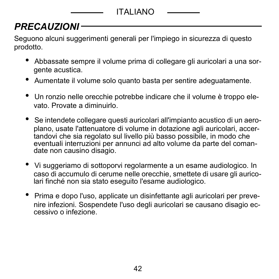 Precauzioni | Shure E5C User Manual | Page 44 / 63