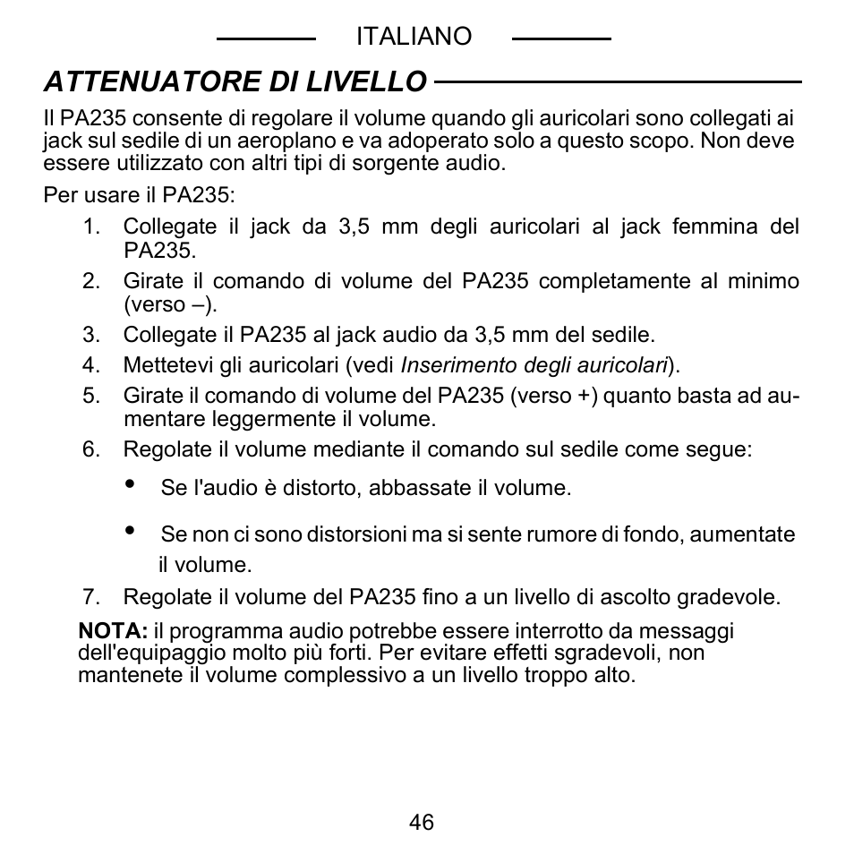 Attenuatore di livello | Shure E5C User Manual | Page 48 / 63