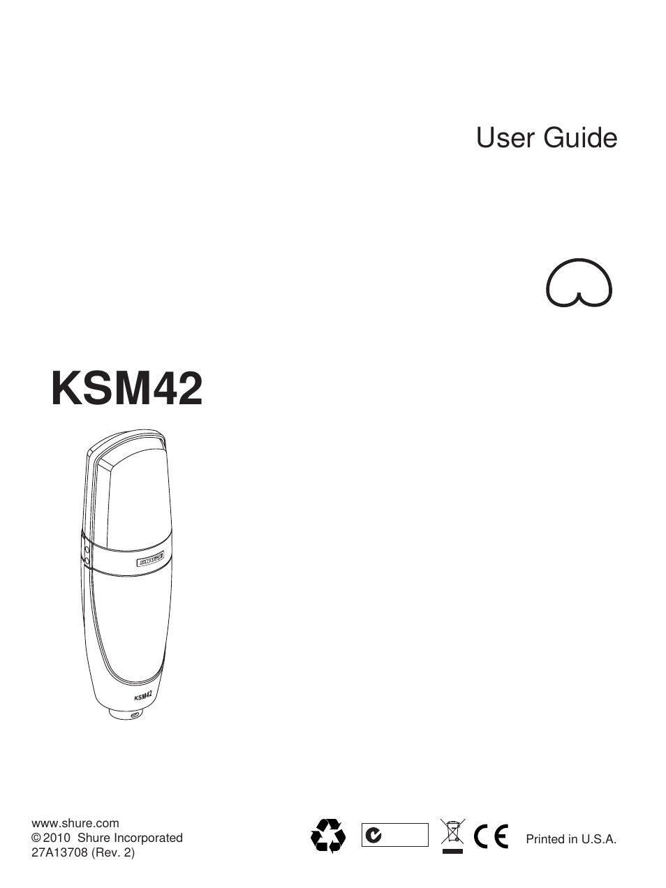 Shure KSM42 User Manual | 10 pages