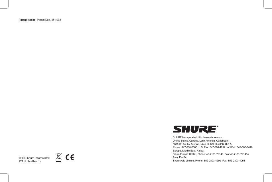 Shure 53 User Manual | Page 66 / 66