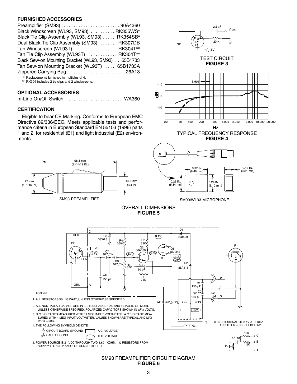 Shure SM93 User Manual | Page 3 / 12