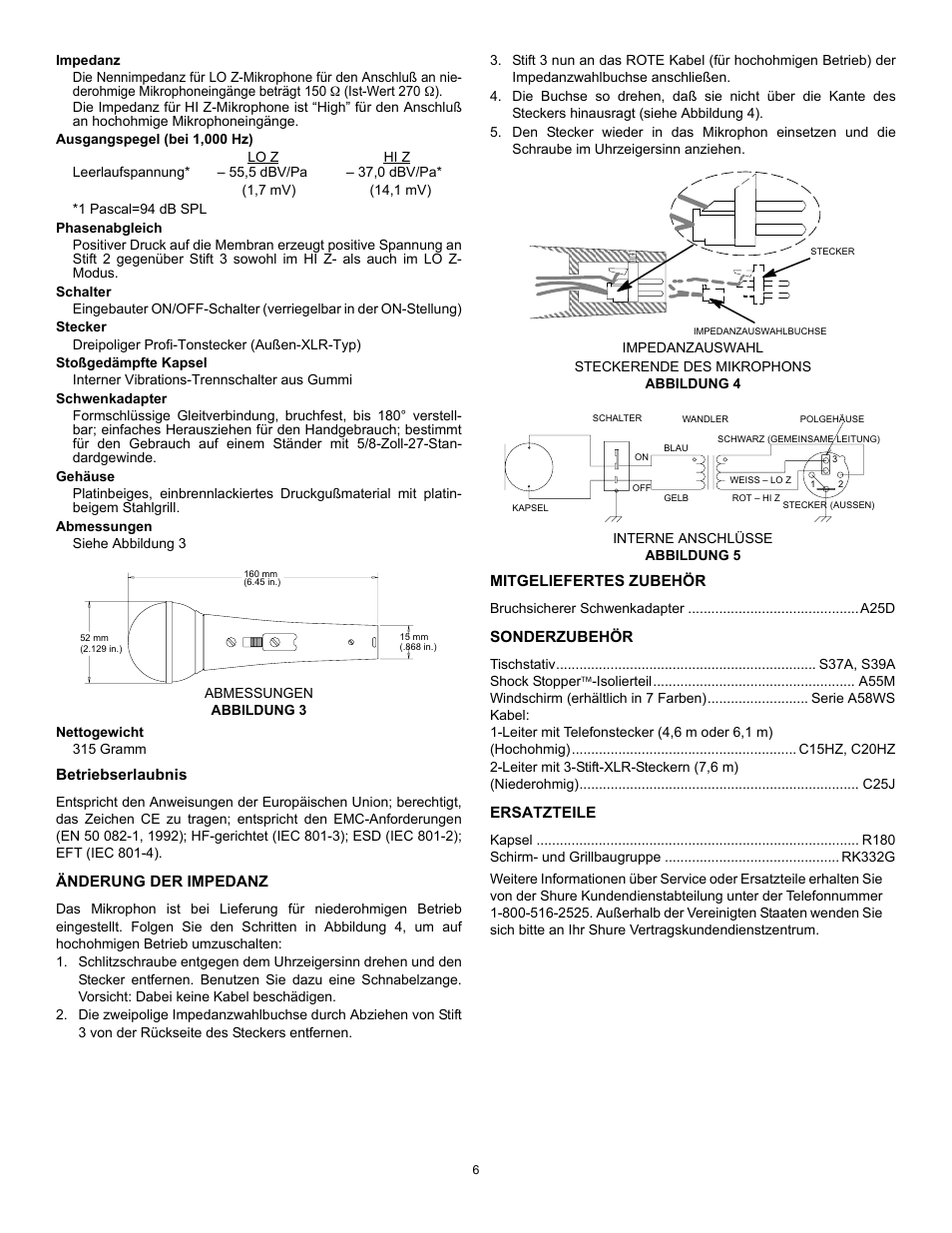 Shure 588SDX User Manual | Page 6 / 12