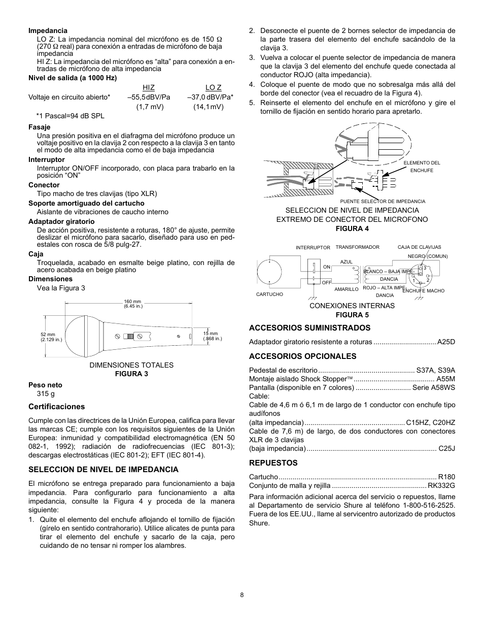 Shure 588SDX User Manual | Page 8 / 12