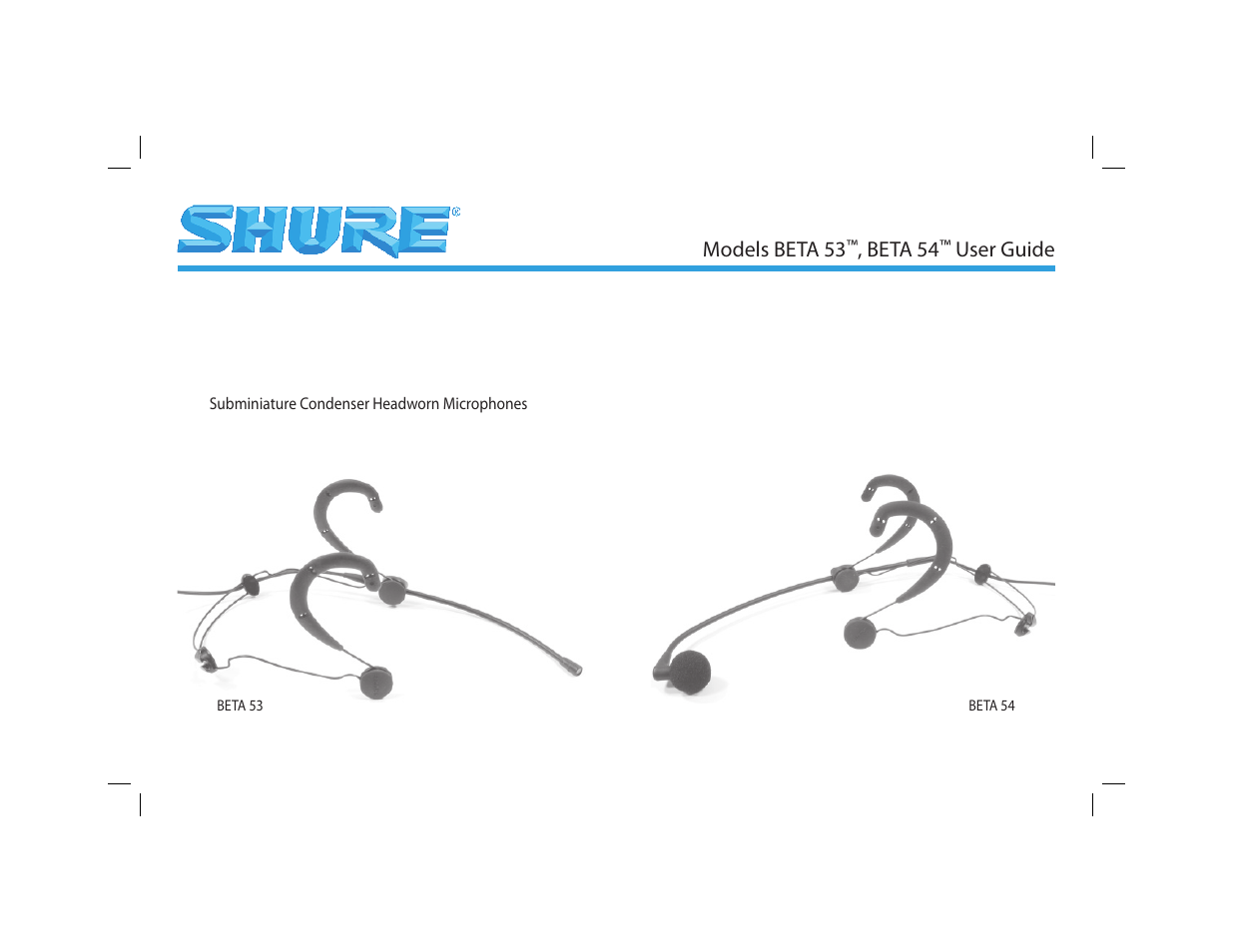 Shure BETA54 User Manual | 15 pages