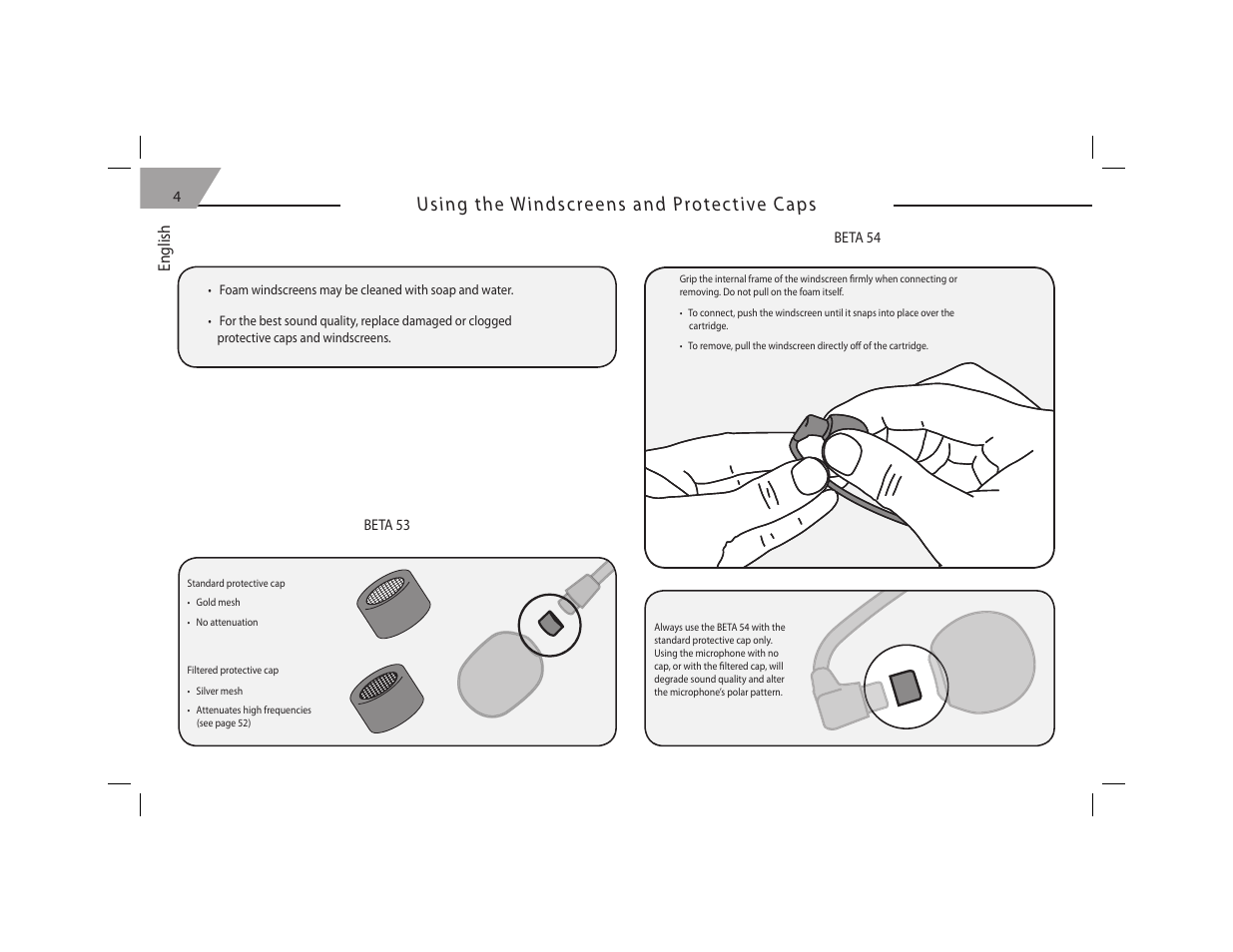 English | Shure BETA54 User Manual | Page 6 / 15