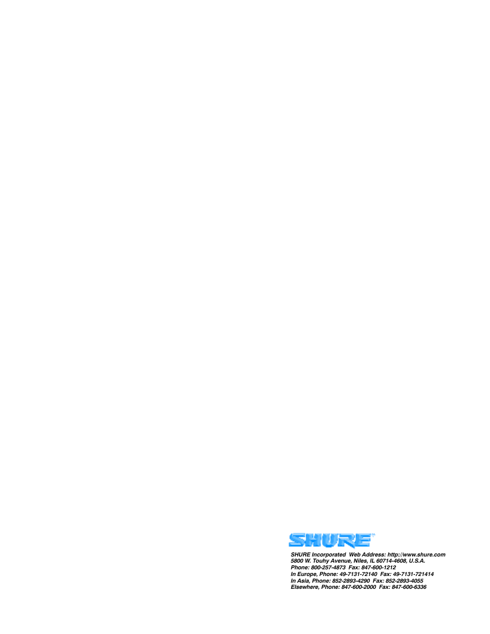Shure SM87A User Manual | Page 12 / 12