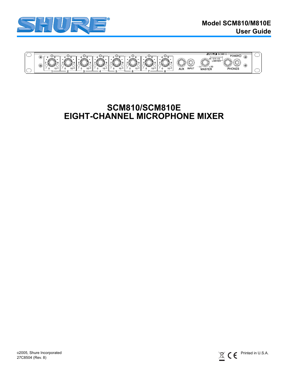 Shure M810E User Manual | 16 pages