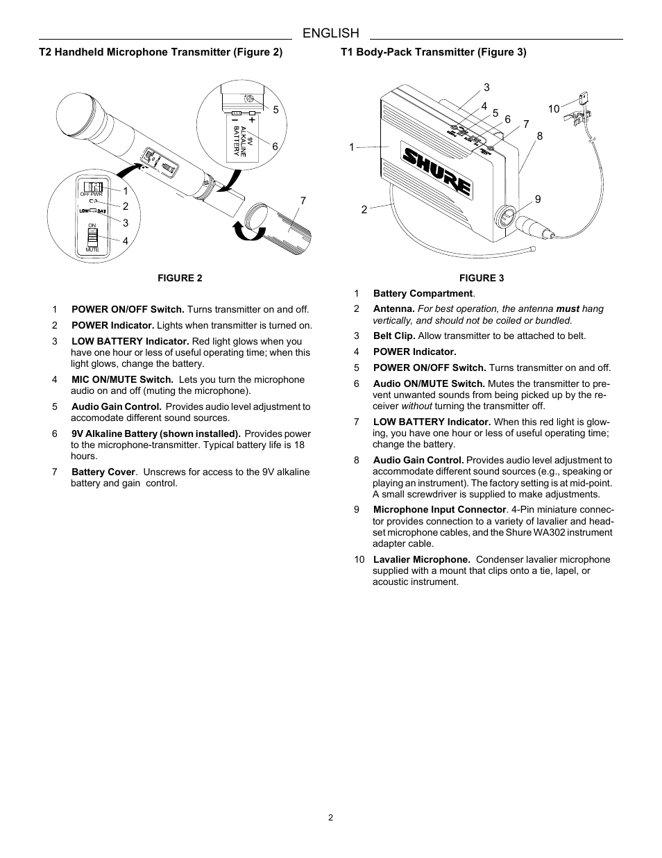 English | Shure THE TWIN PRO 27C8642 User Manual | Page 4 / 10