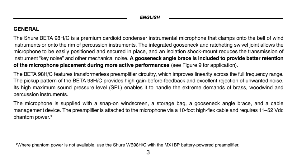 Shure BETA98HC User Manual | Page 2 / 14