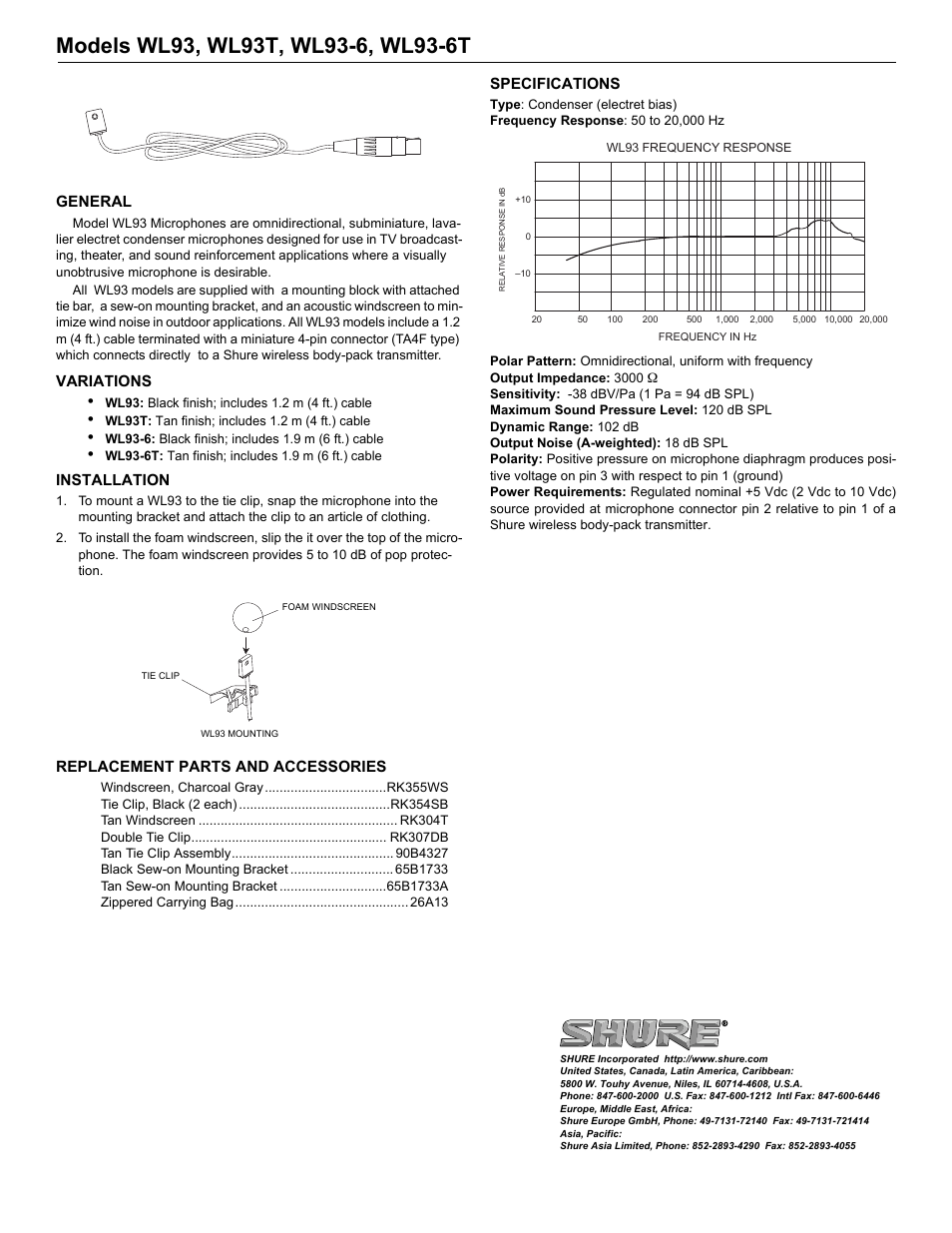 Shure Wl185 User Manual | Page 2 / 2