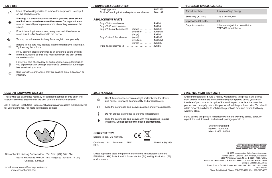 Shure i3c-t User Manual | Page 2 / 2