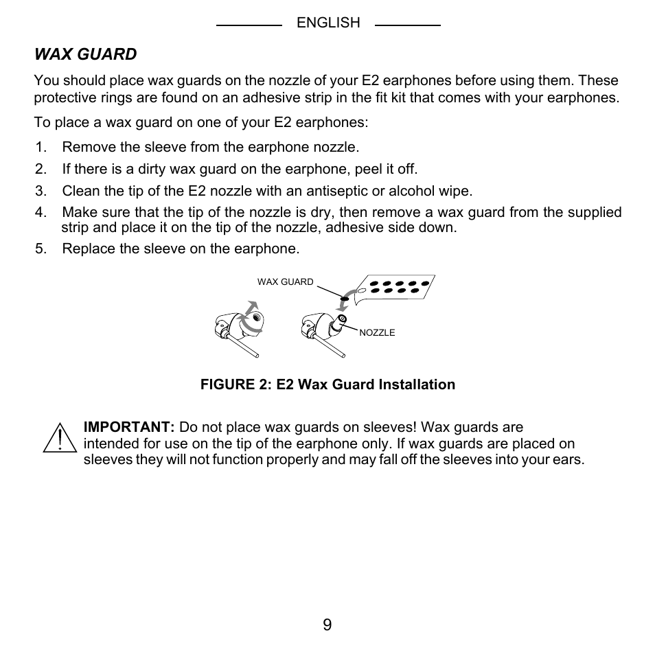 Shure E2 User Manual | Page 10 / 14