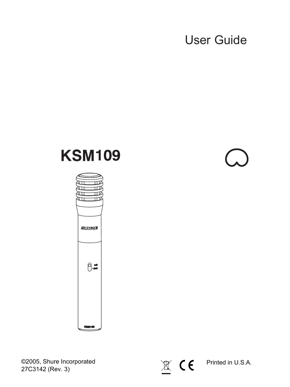 Shure KSM109 User Manual | 10 pages