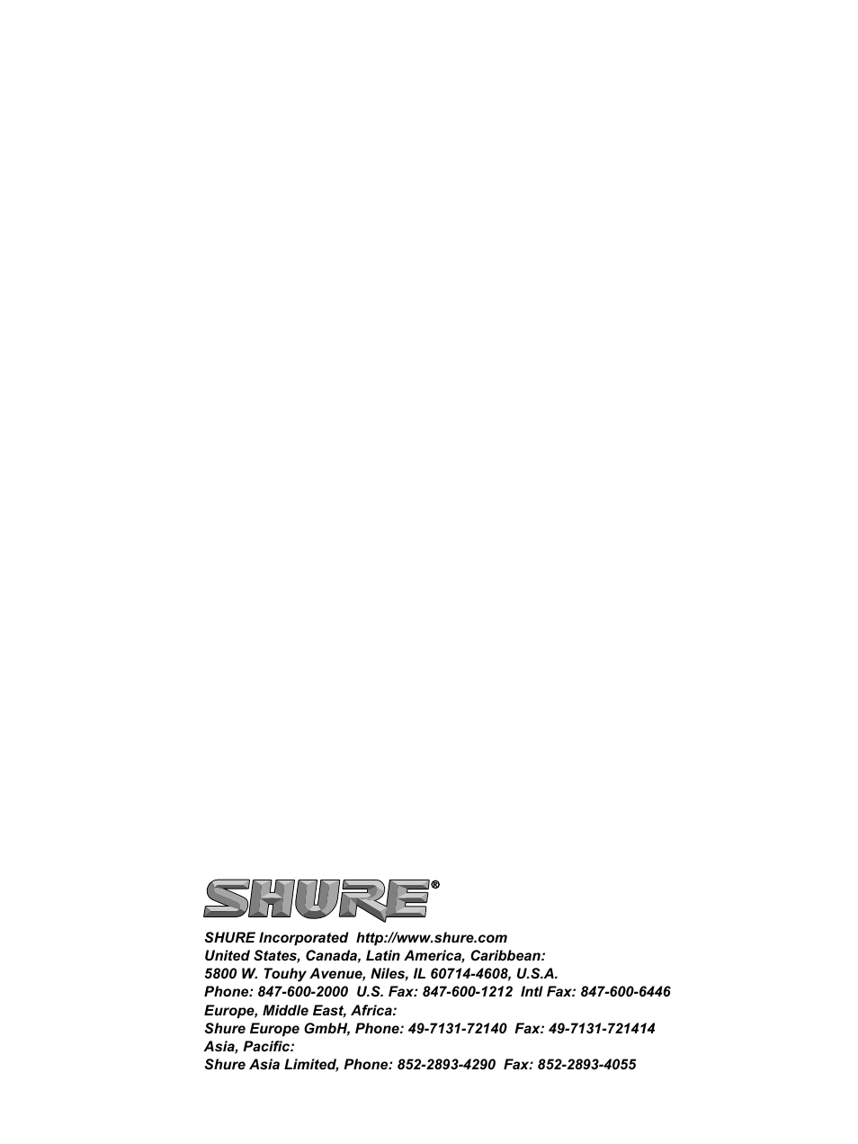 Shure KSM109 User Manual | Page 10 / 10