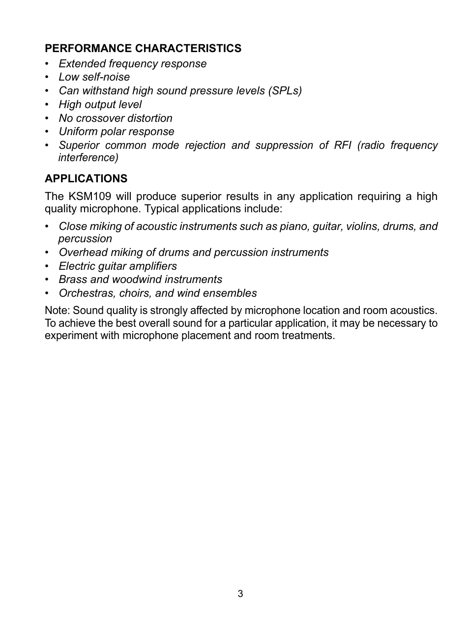 Shure KSM109 User Manual | Page 4 / 10