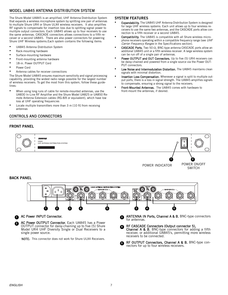 Shure UA845 User Manual | Page 4 / 9
