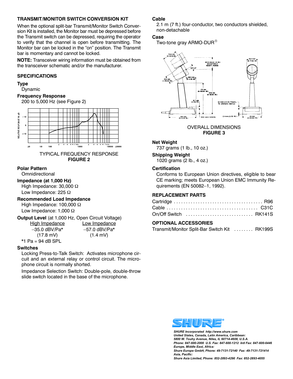 Shure 450 User Manual | Page 2 / 2