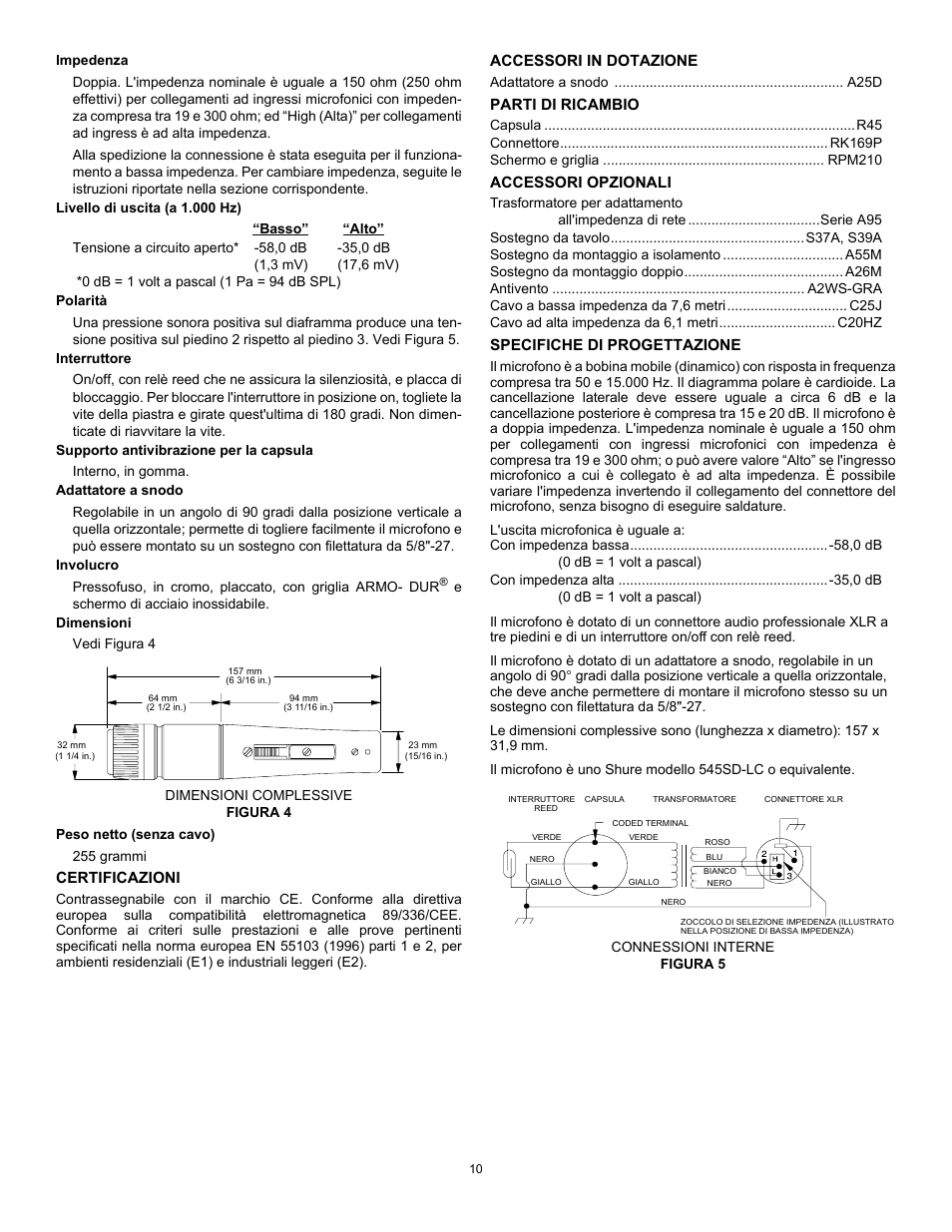 Shure 545SD User Manual | Page 10 / 12