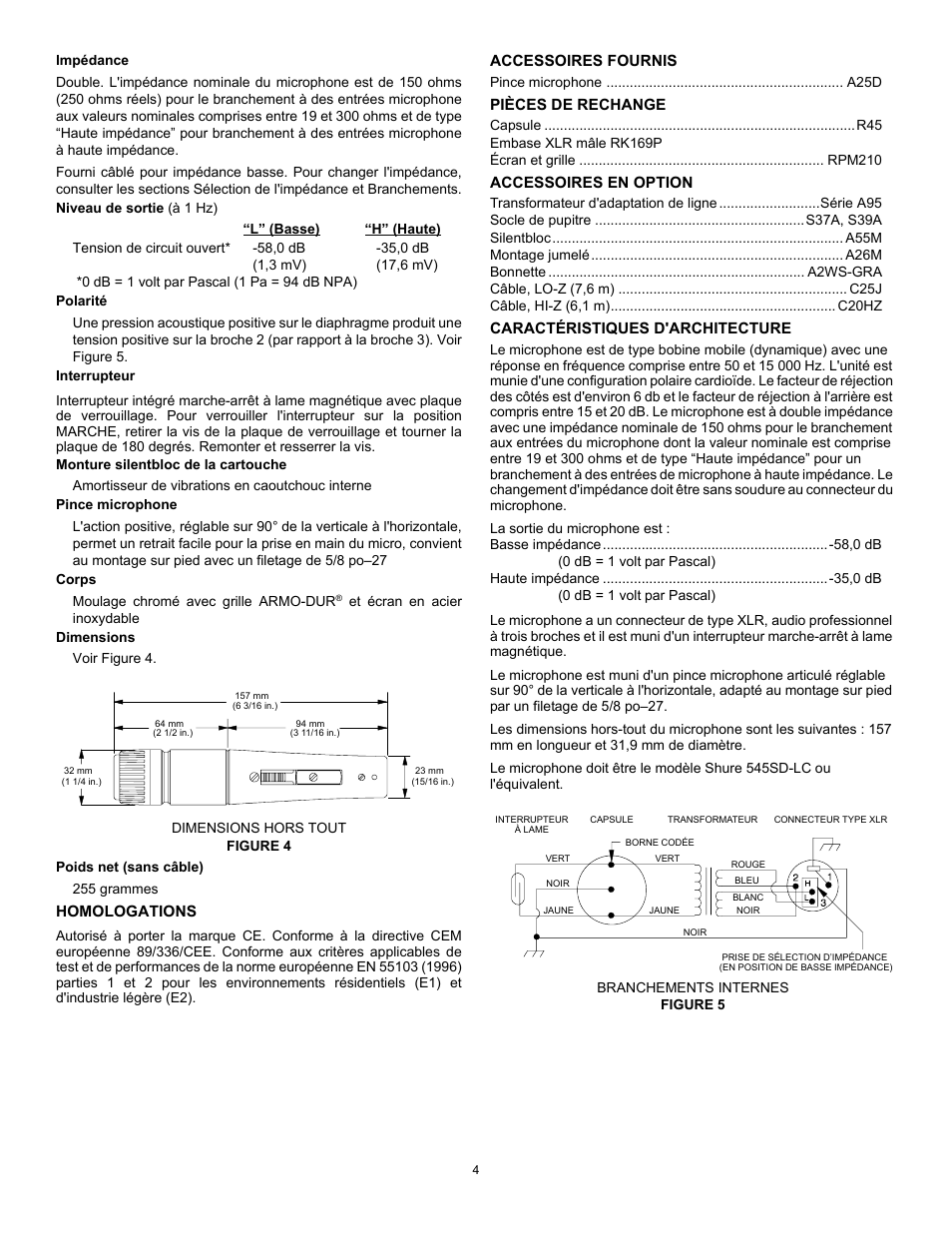 Shure 545SD User Manual | Page 4 / 12