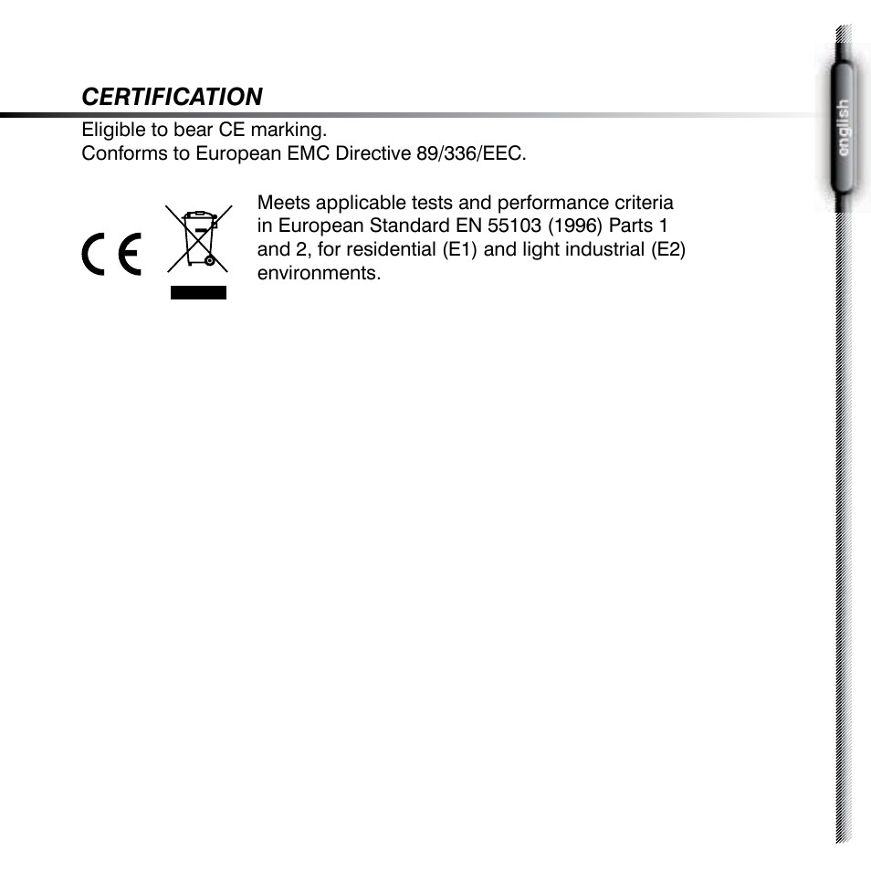Certification | Shure SE420 User Manual | Page 11 / 12