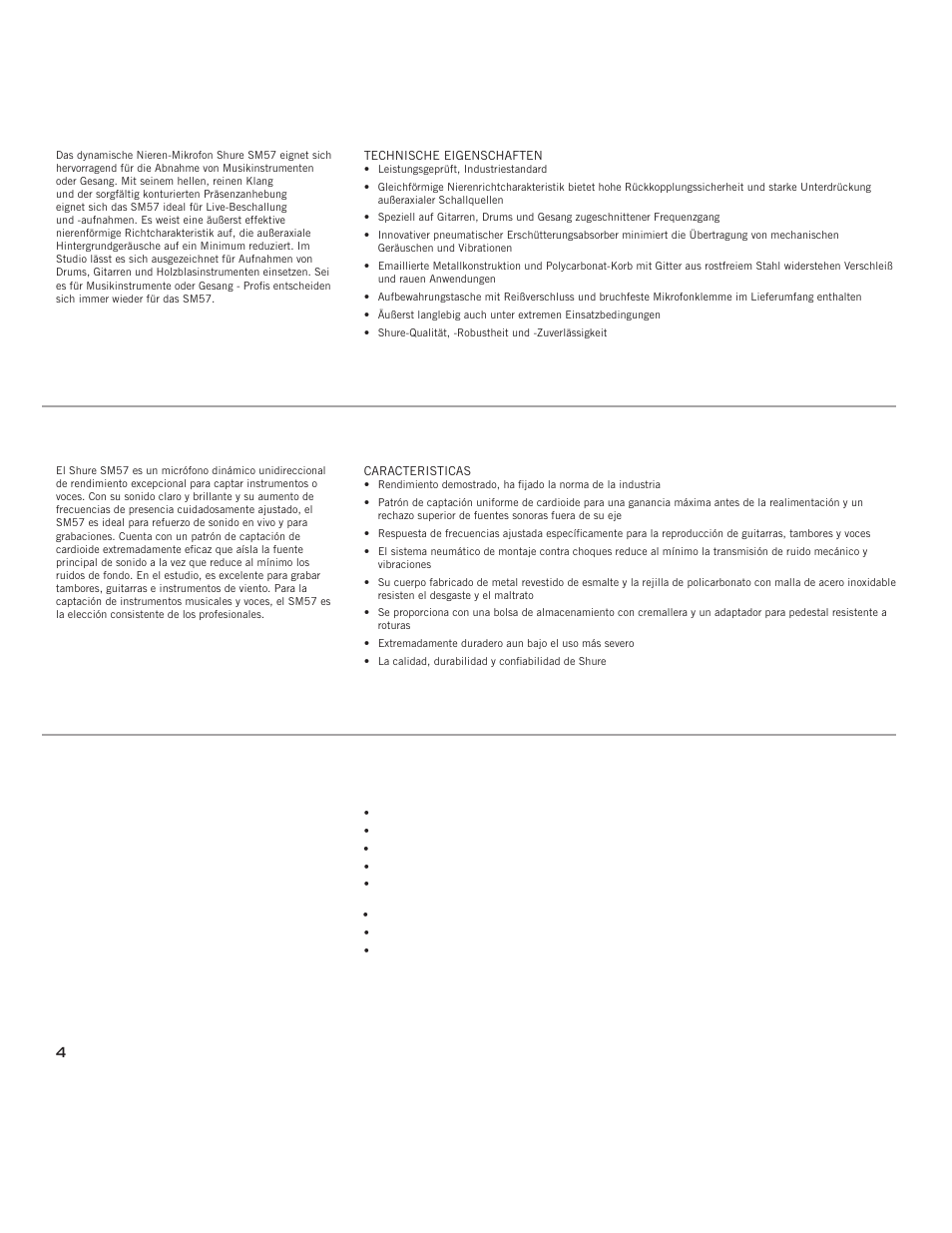 Shure LEGENDARY PERFORMANCE SM57 User Manual | Page 3 / 15