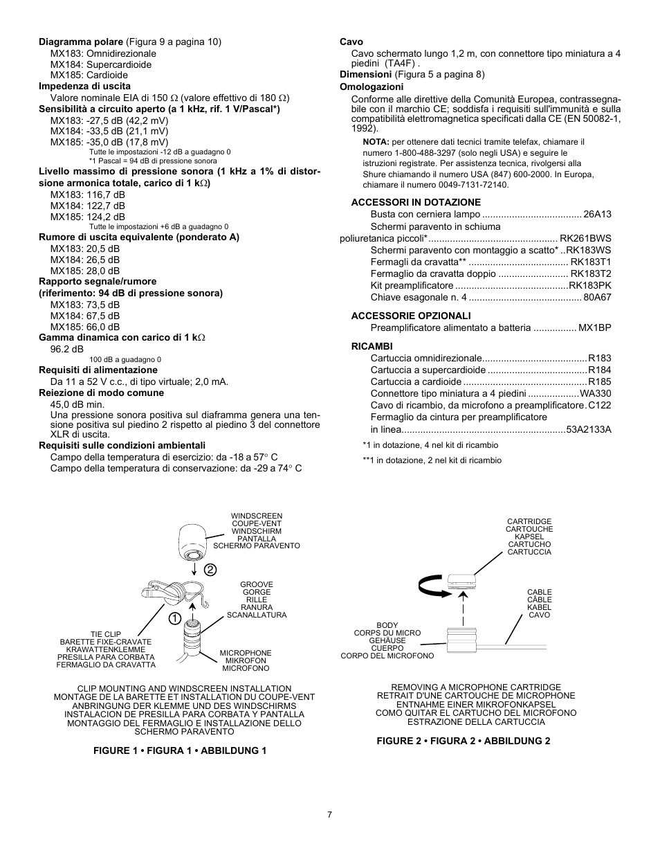 Shure Microplex Lavalier Microphone MX100 User Manual | Page 7 / 12