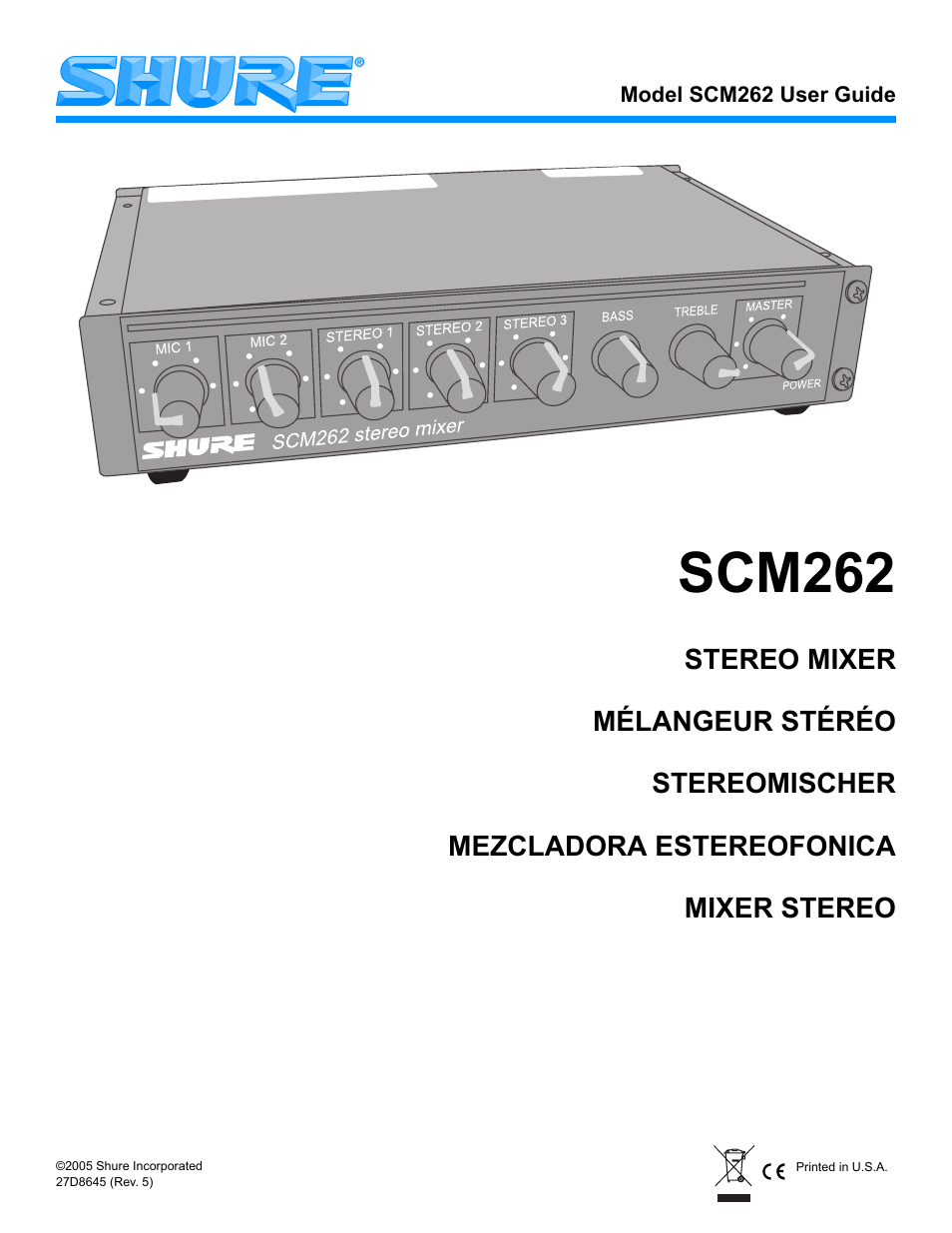 Shure SCM262 User Manual | 12 pages