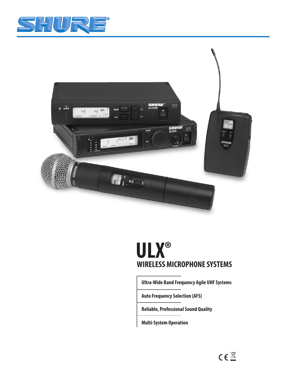 Shure ULX Wireless System User Manual | 28 pages