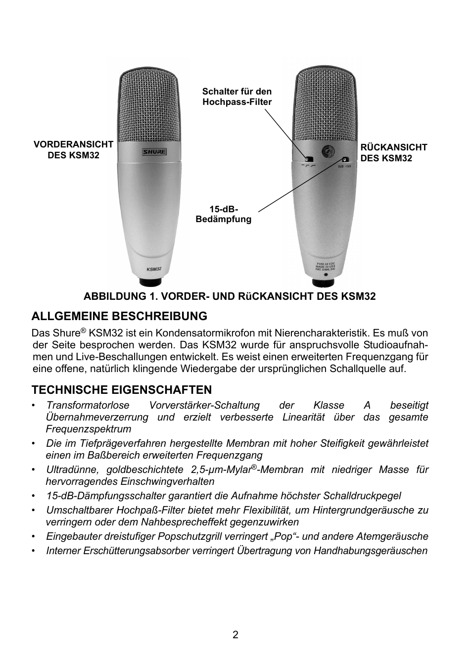 Shure KSM32 User Manual | Page 19 / 51
