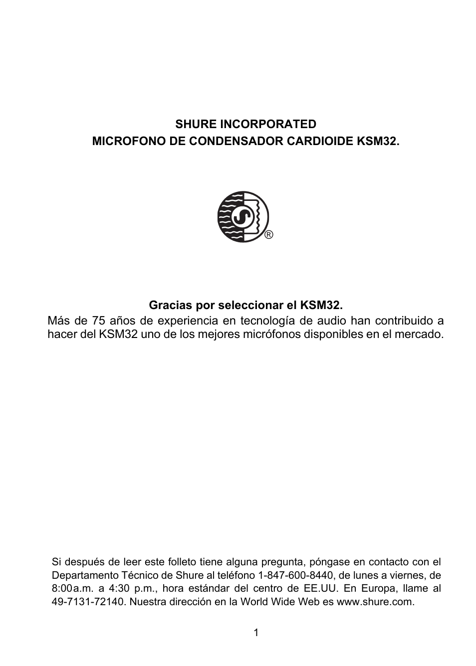 Shure KSM32 User Manual | Page 26 / 51