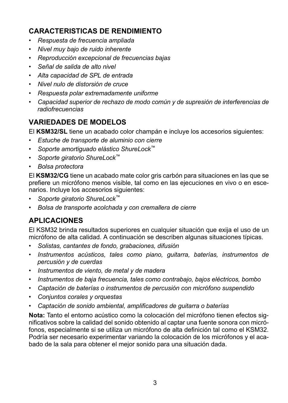 Shure KSM32 User Manual | Page 28 / 51