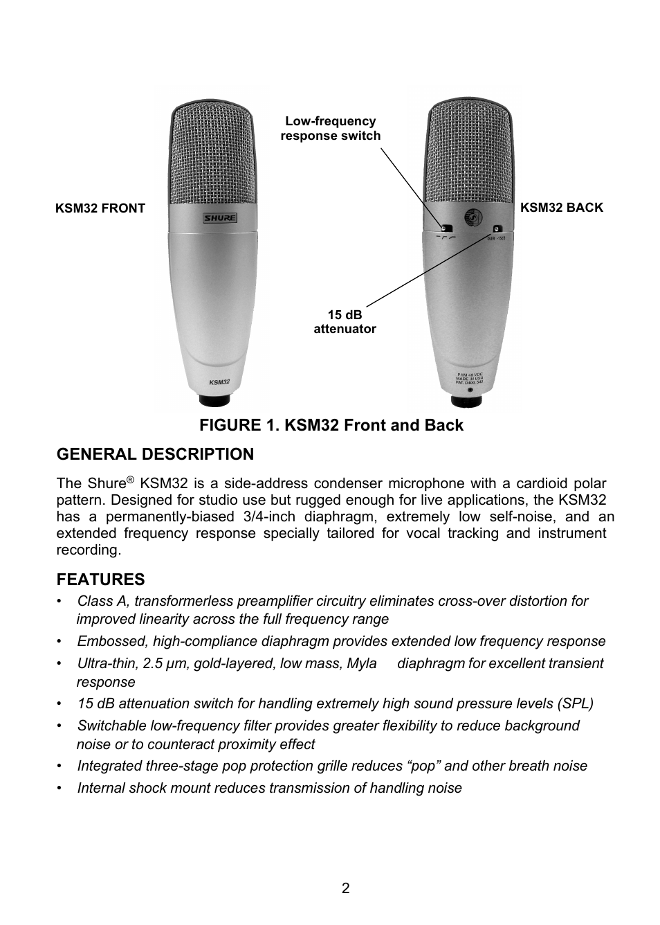 Shure KSM32 User Manual | Page 3 / 51