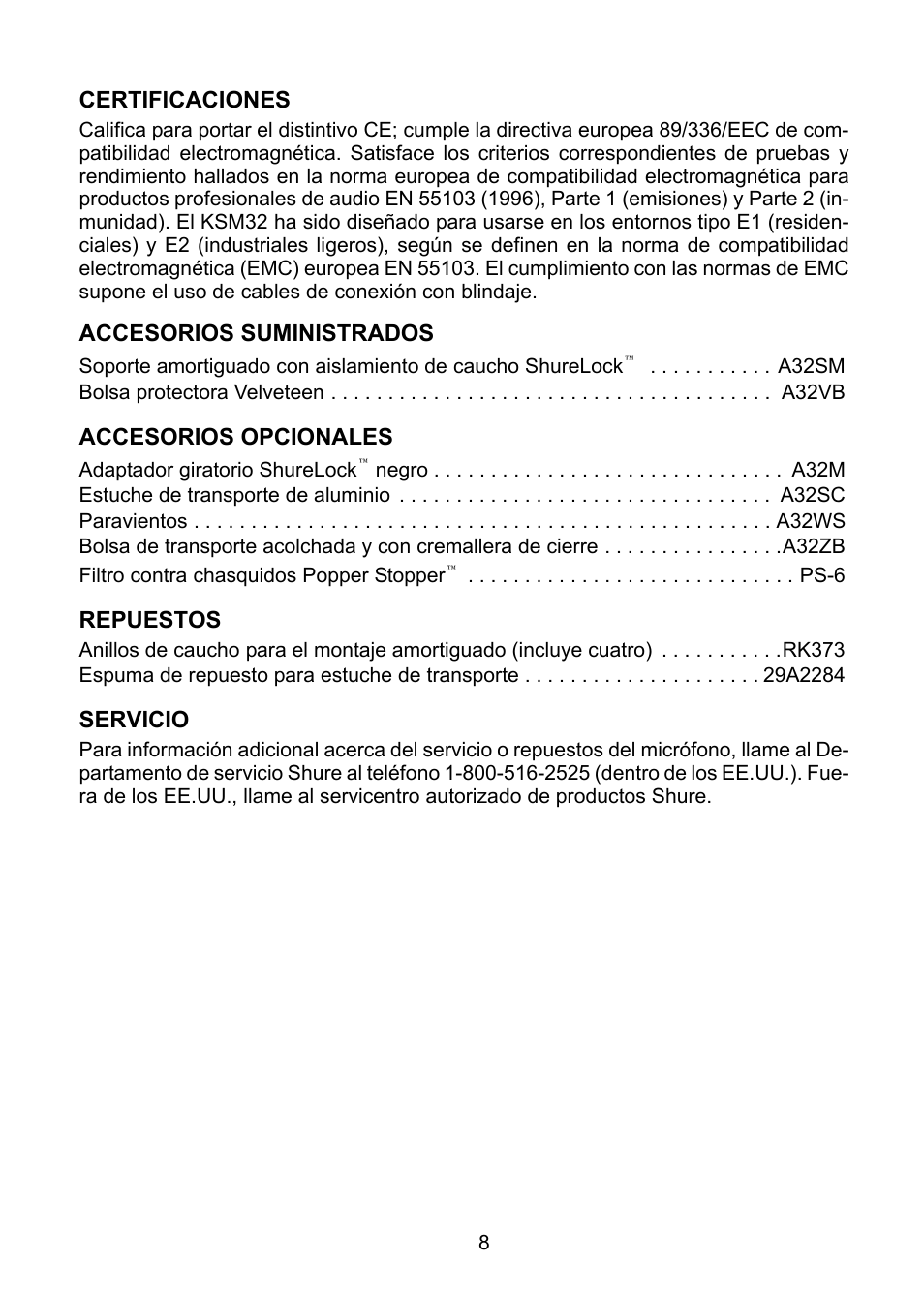 Shure KSM32 User Manual | Page 33 / 51