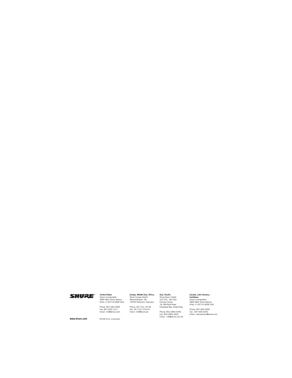 Shure P4R User Manual | Page 11 / 11