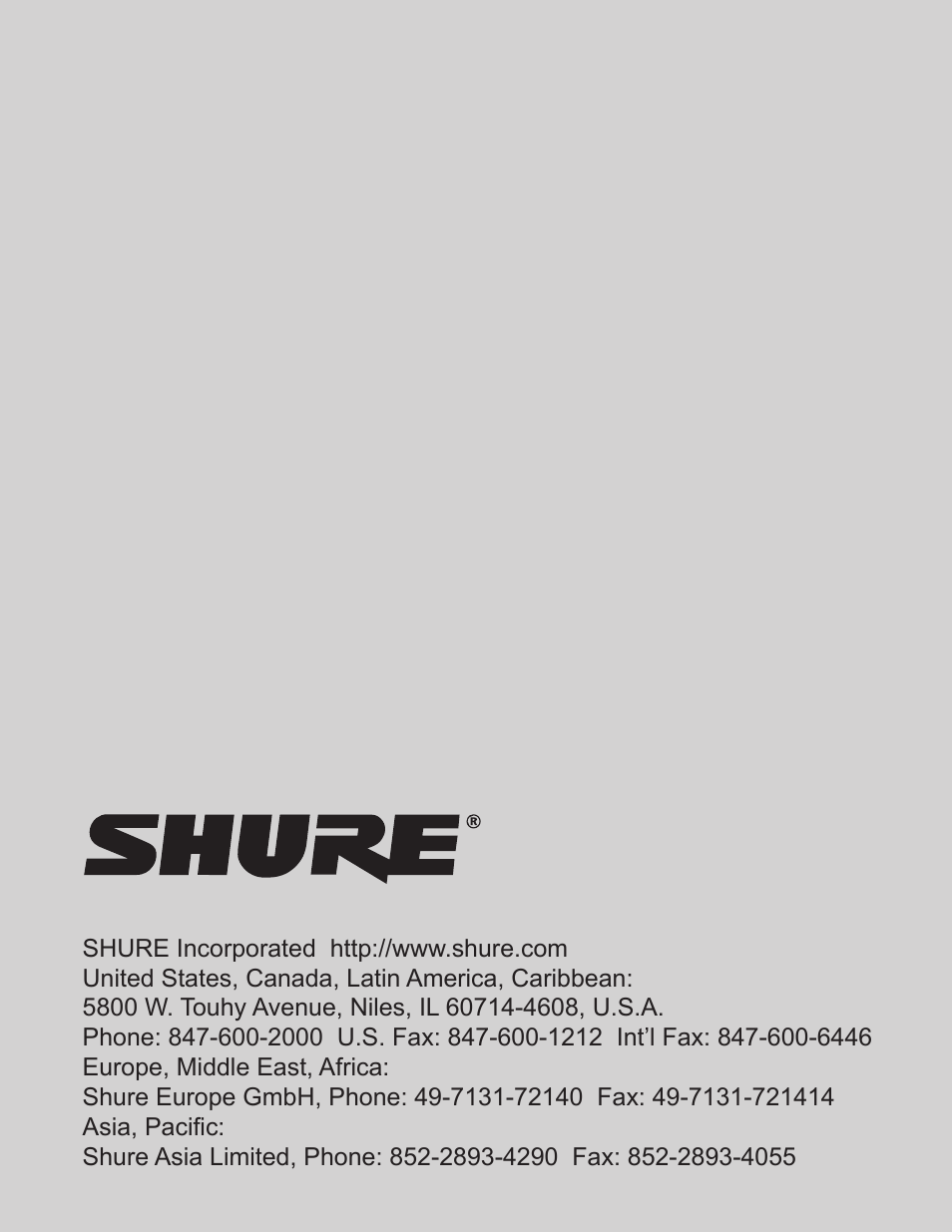 Shure MX690 User Manual | Page 20 / 20