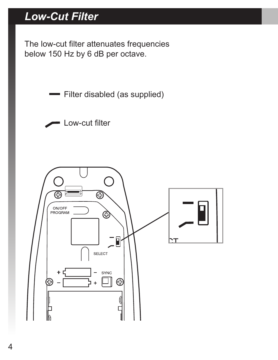 Low-cut filter | Shure MX690 User Manual | Page 4 / 20