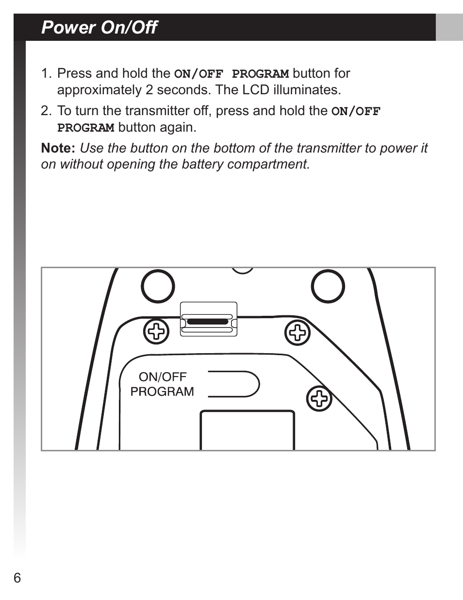 Power on/off | Shure MX690 User Manual | Page 6 / 20